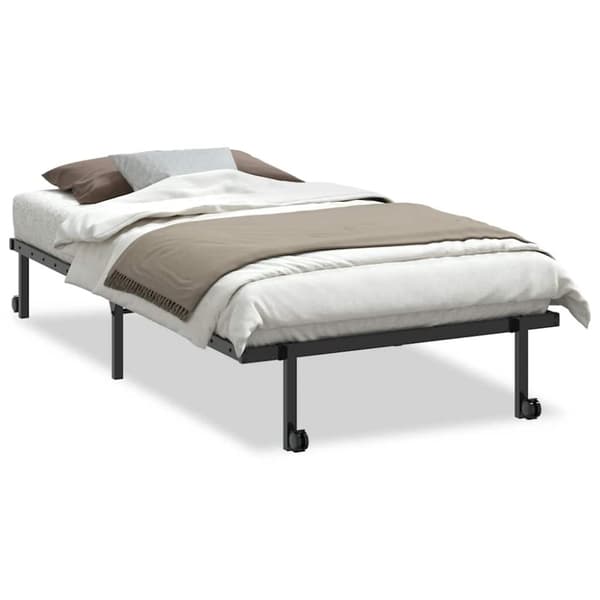 vidaXL Sengeramme uten madrass sammenleggbar svart 100x190 cm stål