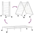 Miniatyrbilde 10 av 11: vidaXL Sengeramme uten madrass sammenleggbar hvit 90x200 cm stål
