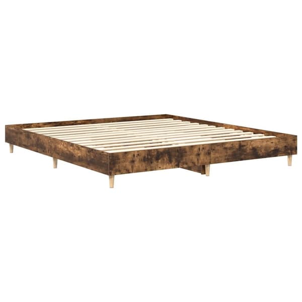 vidaXL Sengeramme uten madrass røkt eik 160x200 cm konstruert tre