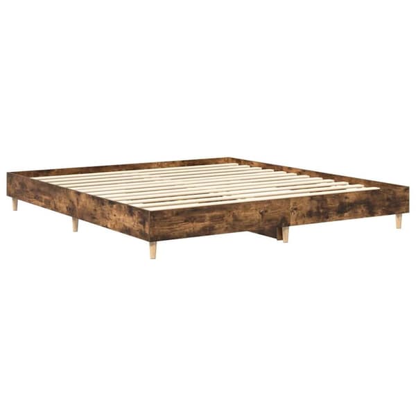 vidaXL Sengeramme uten madrass røkt eik 160x200 cm konstruert tre