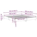 Miniatyrbilde 10 av 10: vidaXL Sengeramme uten madrass røkt eik 160x200 cm konstruert tre