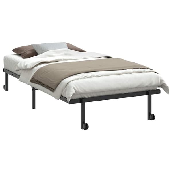 vidaXL Sengeramme uten madrass sammenleggbar svart 100x200 cm stål
