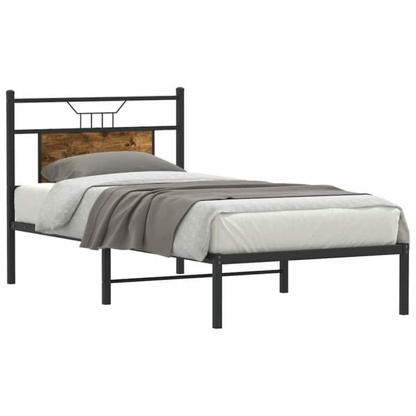 vidaXL Sängynrunko ilman patjaa savutammi 90x200 cm tekninen puu