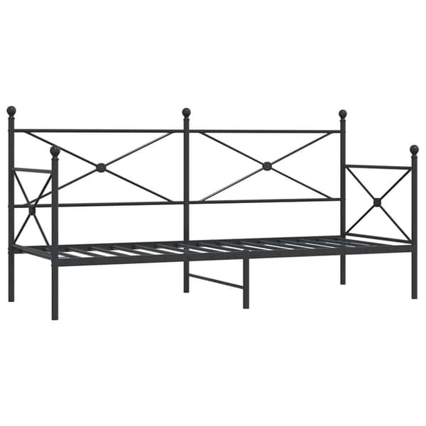 vidaXL Dagbädd utan madrass svart 75x190 cm stål