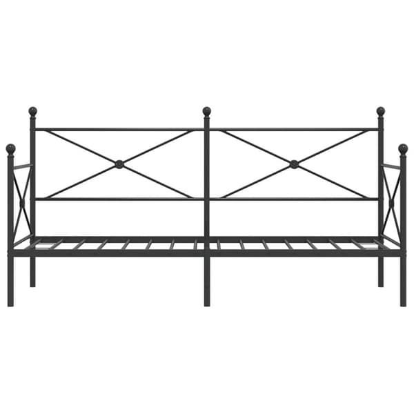 vidaXL Dagbädd utan madrass svart 75x190 cm stål