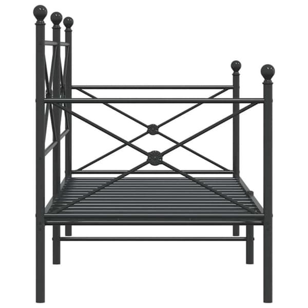 vidaXL Dagbädd utan madrass svart 75x190 cm stål