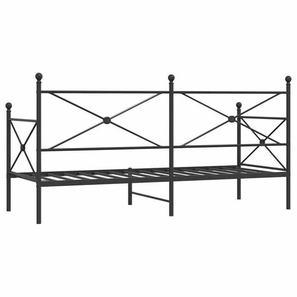 vidaXL Dagbädd utan madrass svart 75x190 cm stål