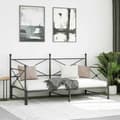 Miniatyrbillede 5 af 11: vidaXL daybed med udtræk uden madras 100x190 cm stål sort