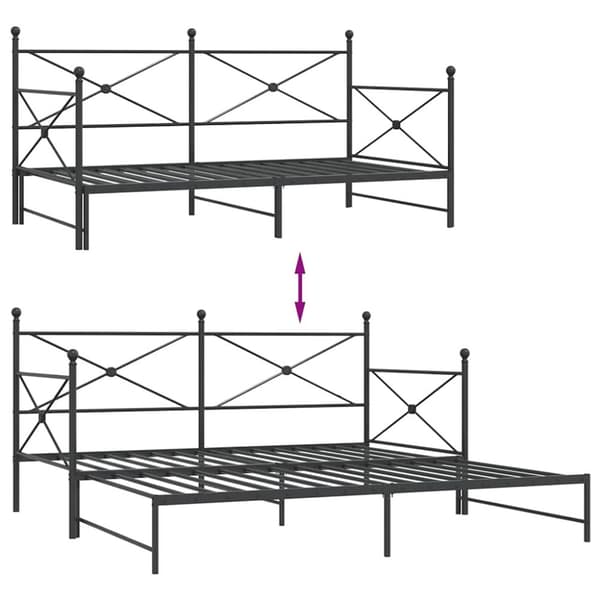 vidaXL daybed med udtræk uden madras 100x190 cm stål sort