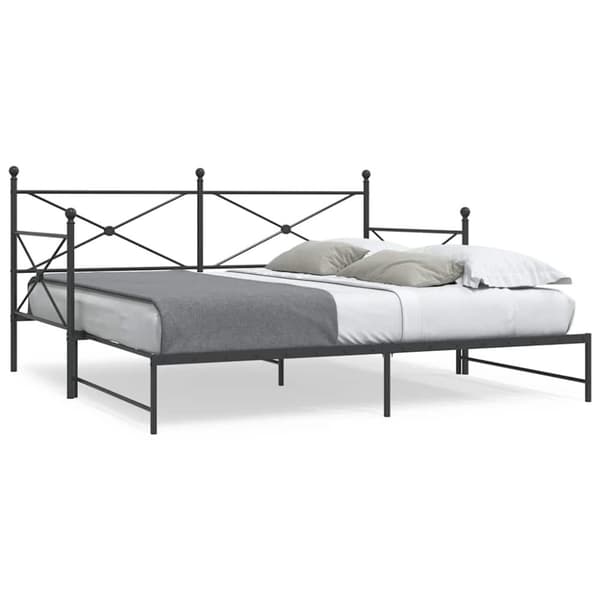 vidaXL daybed med udtræk uden madras 100x190 cm stål sort
