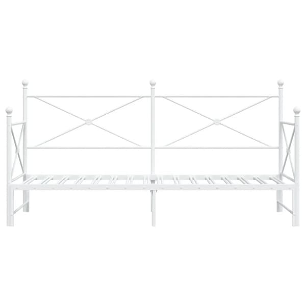 vidaXL Dagseng med trille uten madrass hvit 90x200 cm stål