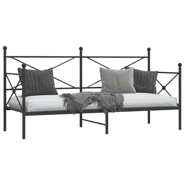 vidaXL Dagseng uten madrass svart 90x190 cm stål
