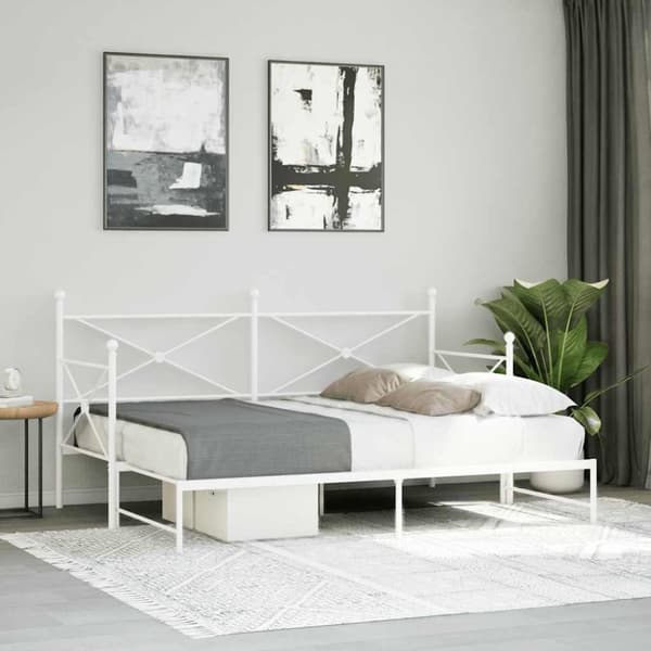 vidaXL daybed med udtræk uden madras 80x200 cm stål hvid