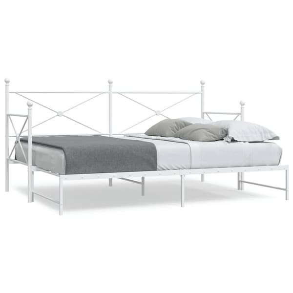 vidaXL daybed med udtræk uden madras 80x200 cm stål hvid