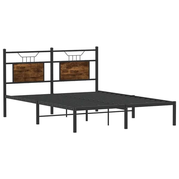 vidaXL sengeramme 137x190 cm uden madras konstrueret træ røget eg