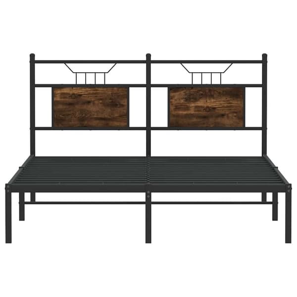 vidaXL sengeramme 137x190 cm uden madras konstrueret træ røget eg