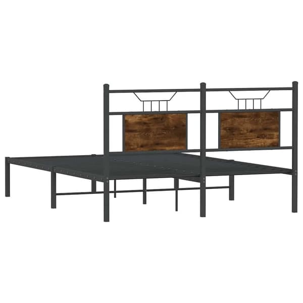 vidaXL sengeramme 137x190 cm uden madras konstrueret træ røget eg
