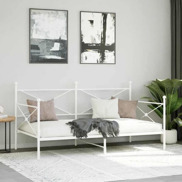 vidaXL daybed uden madras 107x203 cm stål hvid