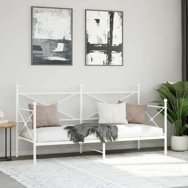 vidaXL daybed uden madras 75x190 cm stål hvid