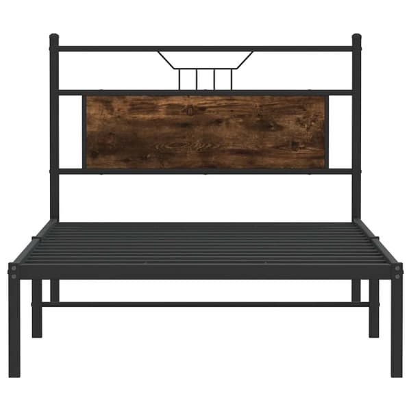 vidaXL sengeramme uden madras 107x203 cm konstrueret træ røget eg