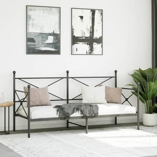 vidaXL daybed uden madras 90x200 cm stål sort