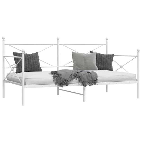 vidaXL Dagseng uten madrass hvit 107x203 cm stål