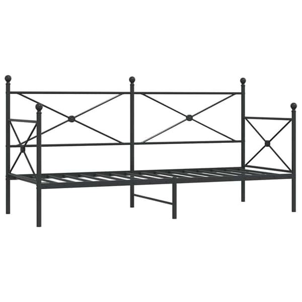 vidaXL Päiväsänky ilman patjaa Musta 75x190 cm Teräs