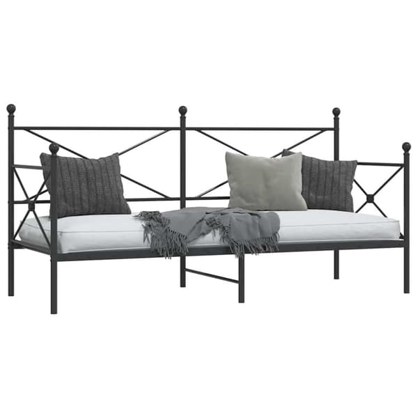 vidaXL Päiväsänky ilman patjaa Musta 75x190 cm Teräs