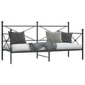 Pikkukuva 5 / 11: vidaXL Päiväsänky ilman patjaa Musta 75x190 cm Teräs