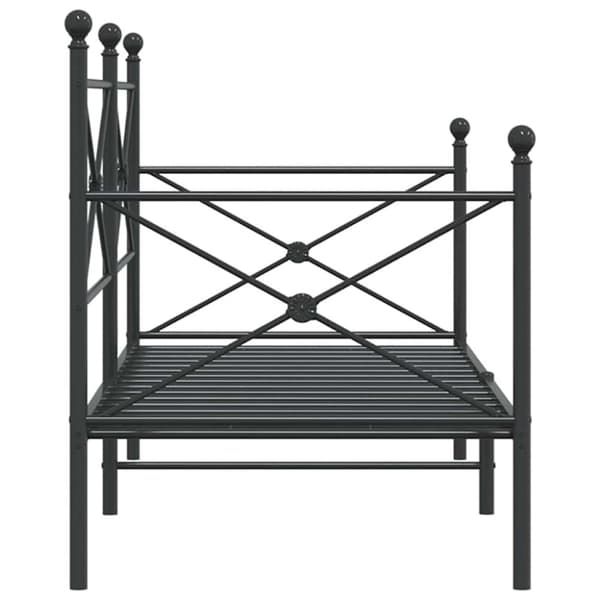 vidaXL Päiväsänky ilman patjaa Musta 75x190 cm Teräs