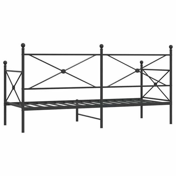 vidaXL Päiväsänky ilman patjaa Musta 75x190 cm Teräs