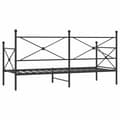 Pikkukuva 8 / 11: vidaXL Päiväsänky ilman patjaa Musta 75x190 cm Teräs