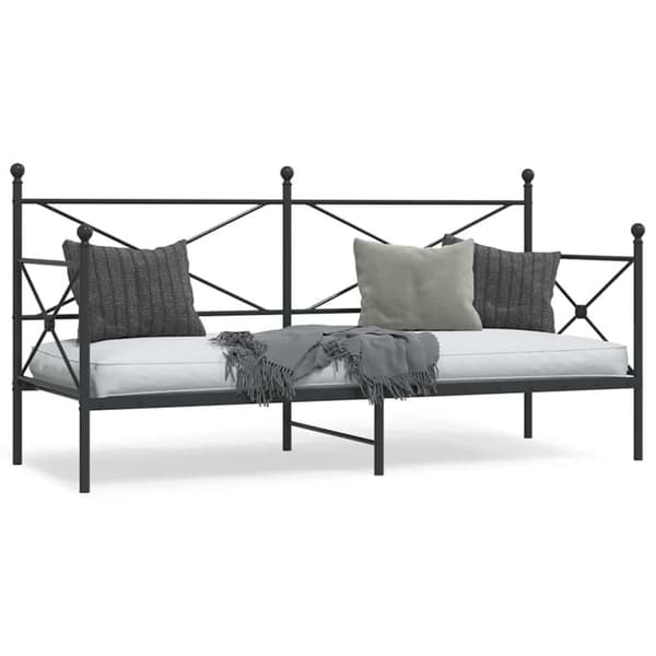 vidaXL Päiväsänky ilman patjaa Musta 75x190 cm Teräs