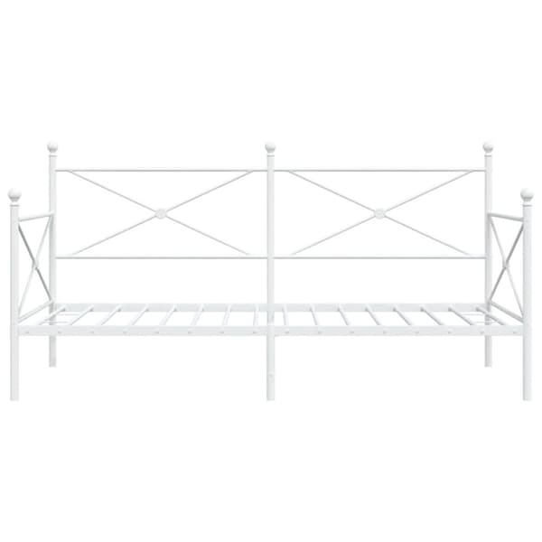 vidaXL Päiväsänky ilman patjaa Valkoinen 100x190 cm Teräs
