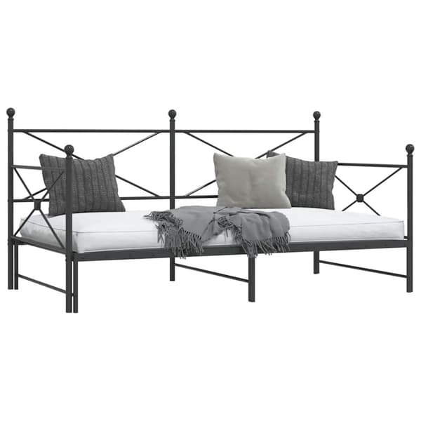vidaXL daybed med udtræk uden madras 100x200 cm stål sort