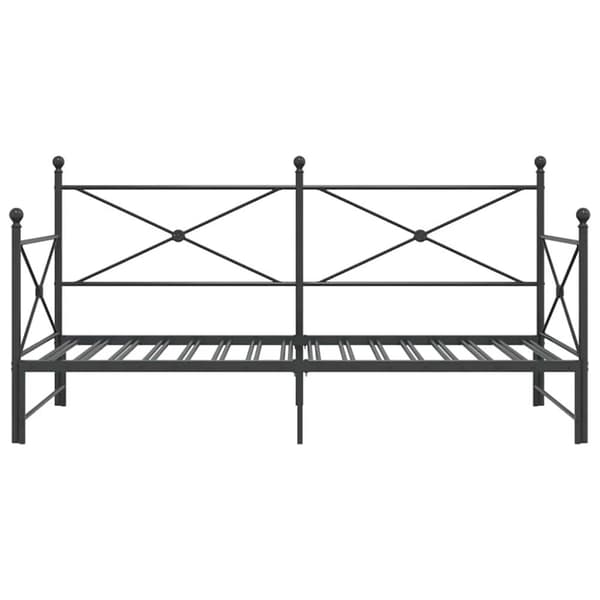 vidaXL daybed med udtræk uden madras 100x200 cm stål sort