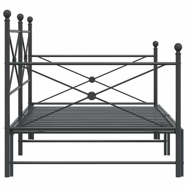 vidaXL daybed med udtræk uden madras 100x200 cm stål sort