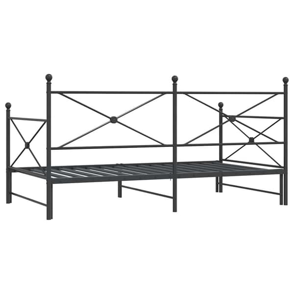 vidaXL daybed med udtræk uden madras 100x200 cm stål sort