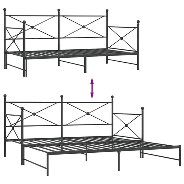 vidaXL daybed med udtræk uden madras 100x200 cm stål sort