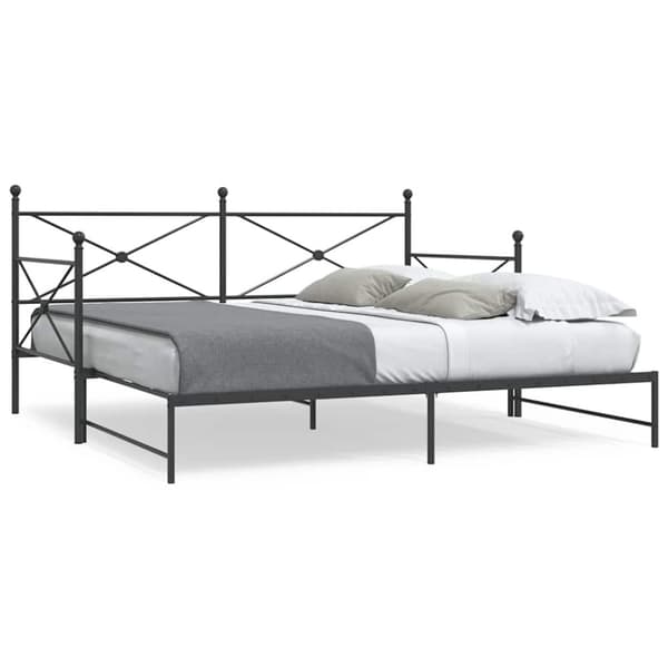 vidaXL daybed med udtræk uden madras 100x200 cm stål sort
