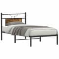 Miniatyrbilde 4 av 11: vidaXL Sengeramme uten madrass røkt eik 75x190 cm konstruert tre