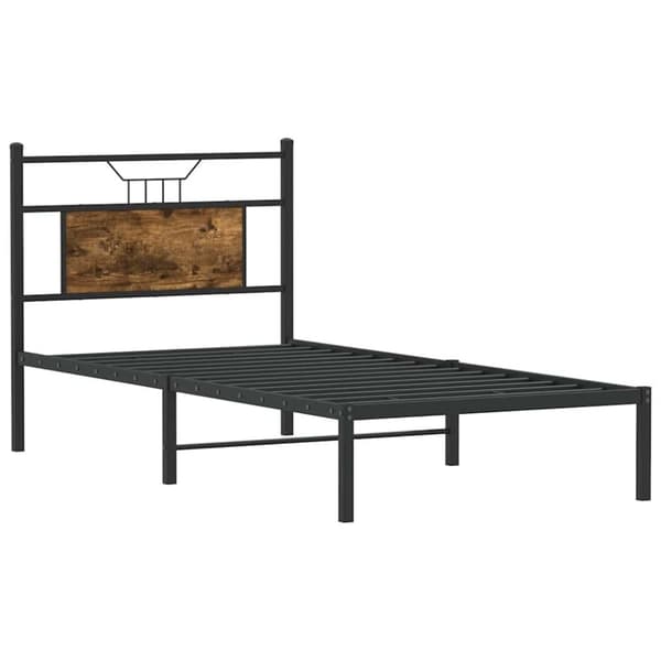 vidaXL Sengeramme uten madrass røkt eik 75x190 cm konstruert tre