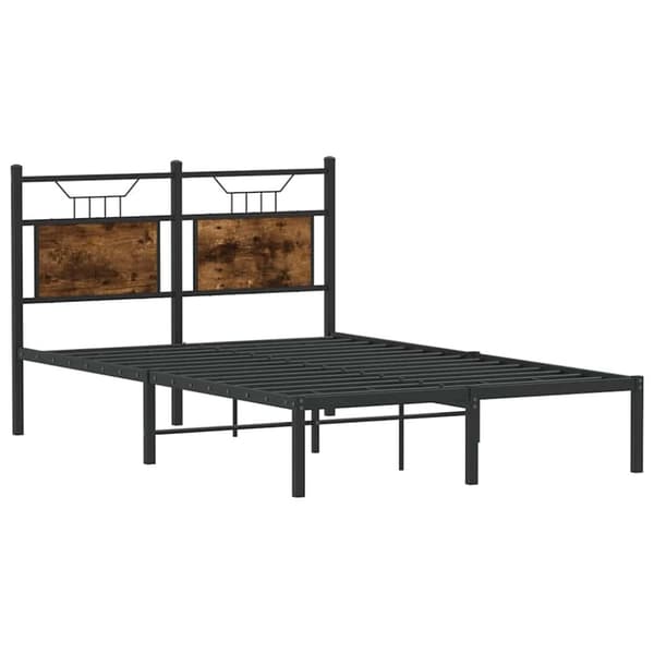 vidaXL Sengeramme uten madrass røkt eik 120x200 cm konstruert tre
