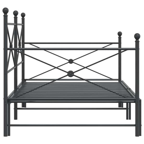 vidaXL Dagbädd med rull utan madrass svart 100x190 cm stål