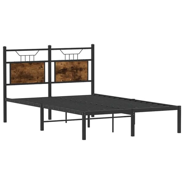 vidaXL Sengeramme uten madrass røkt eik 120x190 cm konstruert tre