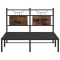 Miniatyrbilde 7 av 11: vidaXL Sengeramme uten madrass røkt eik 120x190 cm konstruert tre