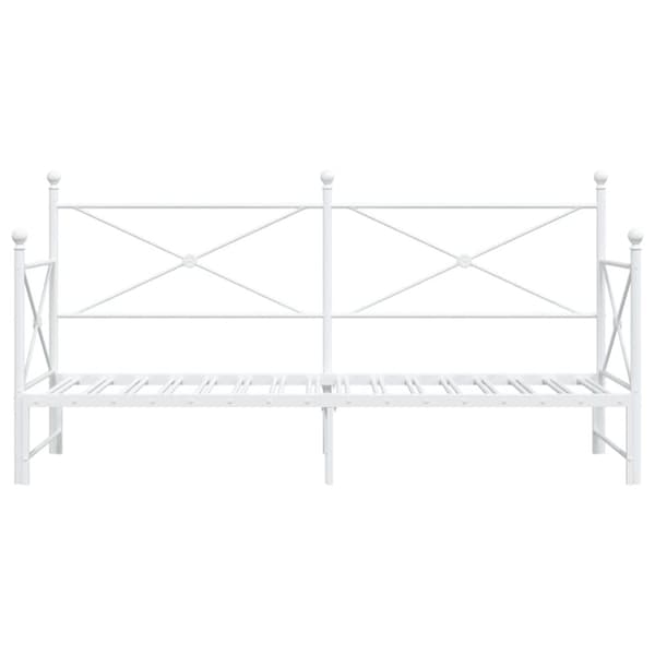 vidaXL Dagseng med trille uten madrass hvit 90x190 cm stål
