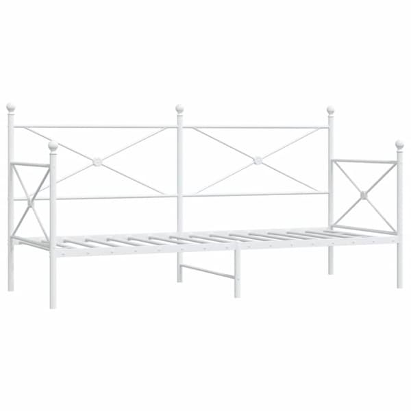vidaXL Dagbädd utan madrass vit 90x200 cm stål