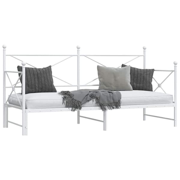 vidaXL Dagseng med trille uten madrass hvit 80x200 cm stål
