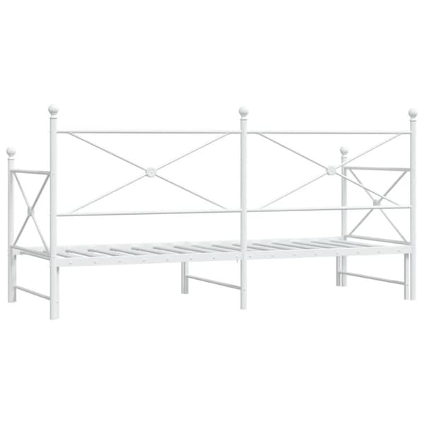 vidaXL Dagseng med trille uten madrass hvit 80x200 cm stål
